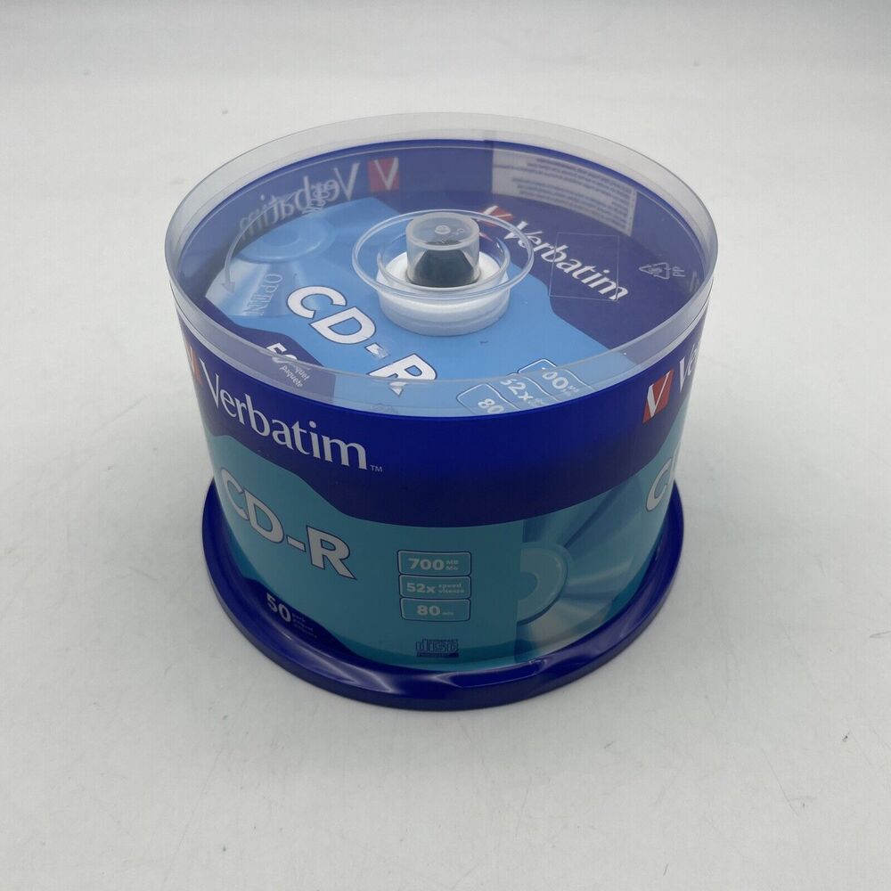50 VERBATIM CD-R CDR 700MB 52X Logo Branded 80min Media Disc 94691